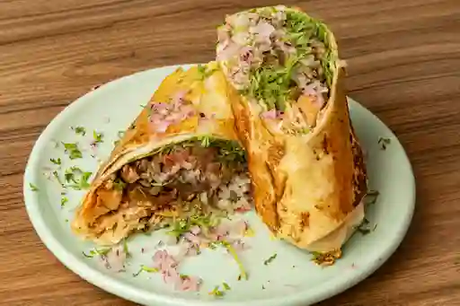 Burrito Al Pastor con Costra de Queso