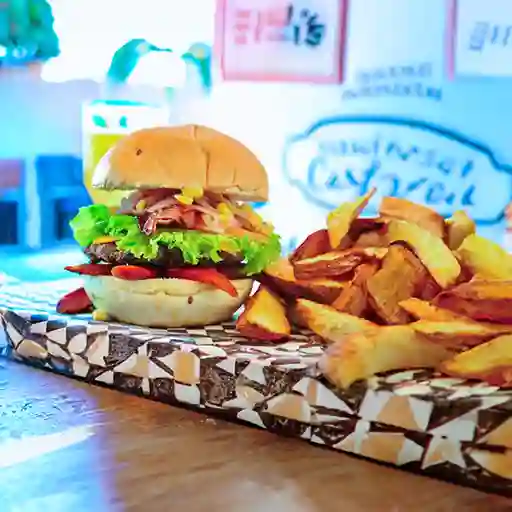 Hamburguesa con Carne y Pollo