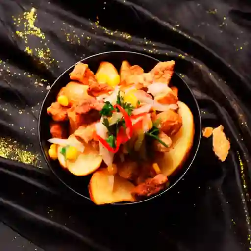 Papas Ceviche de Chicharrón