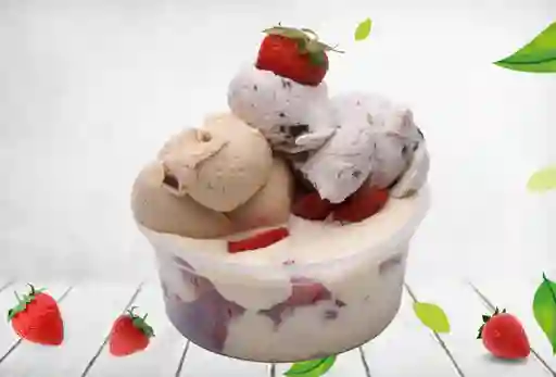 Fresas con Crema y Helado