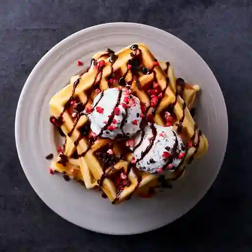 Waffle con Helado