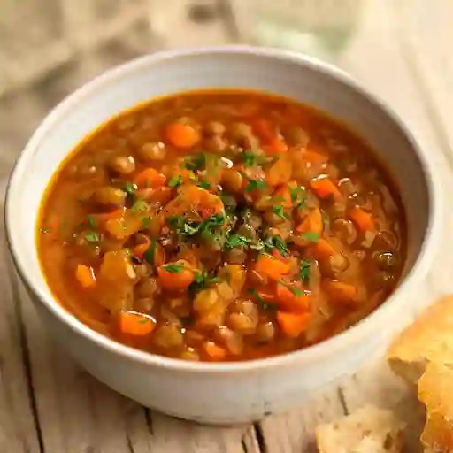 Sopa de Lentejas Rojas y Chorizo