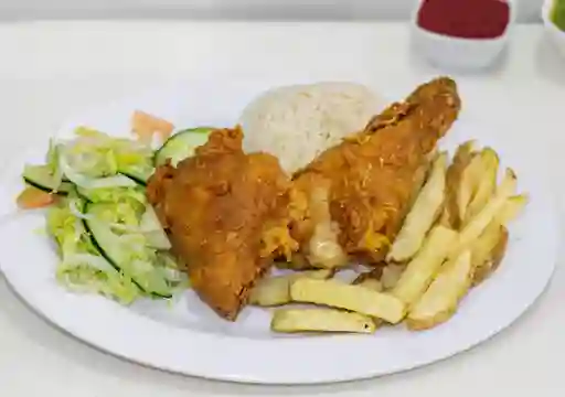 BANDEJA CON POLLO BROASTER