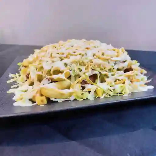 Salchipapas la Vegetariana Cachetosa