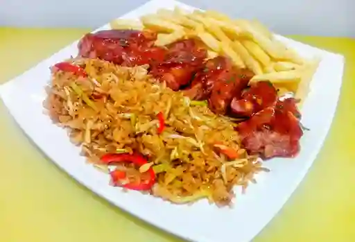 Combo Arroz Chino Papa Costilla para 4