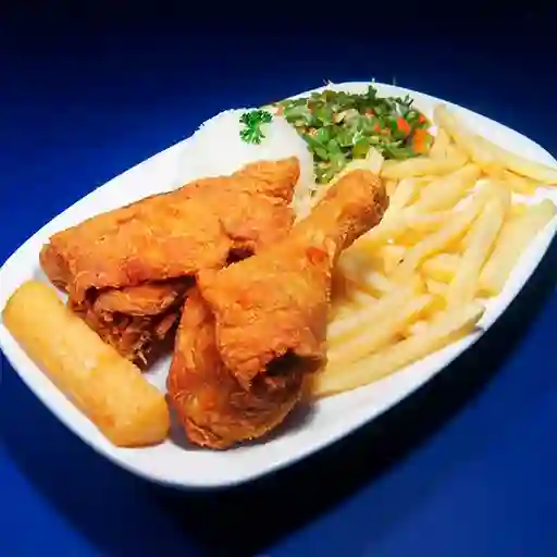 Bandeja con Pollo Broaster