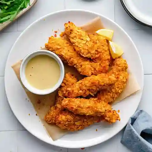 Papas Tenders y Cheddar