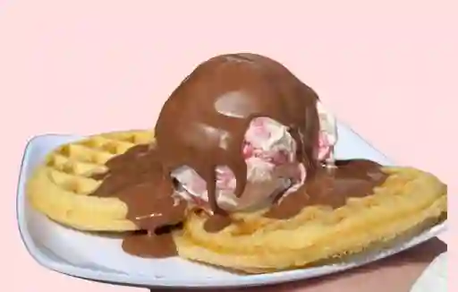Waffle con Helado