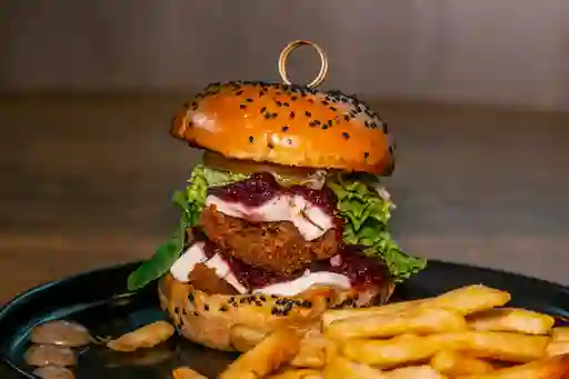 Hamburguesa de Pollo Chile Morita + Papas