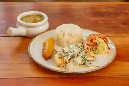 Pollo Espinaca y Champiñones