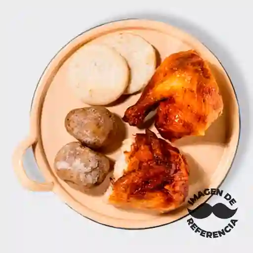 1/4 Pollo Asado (Papa, Arepa)