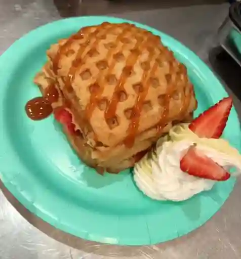Waffle con Helado