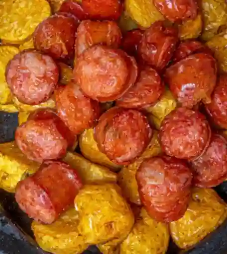 Papa Criolla Salchicha