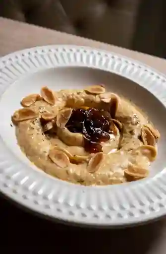 Baba Ganoush Hummus y Cebolla Caramelizada