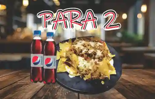 Combo Nachos Tradicionales y 2 Bebidas