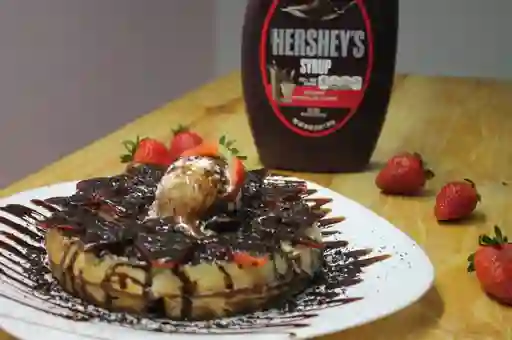 Mini Waffle Fresas con Crema