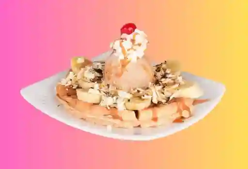 Waffle Arequipe y Banano