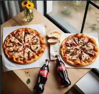 Super Combo Pizzas + Coca-Colas