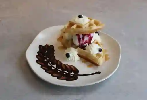 Waffle con Helado