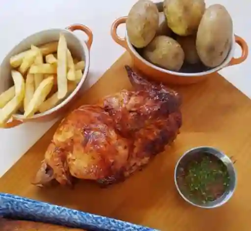 1/2 Pollo Asado con Papa Al Vapor
