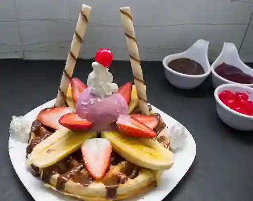 Waffles con Helado