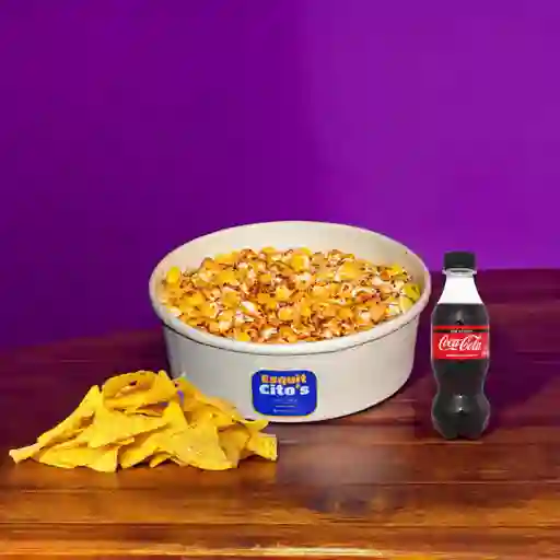 Combo Esquite Bacon 16 Oz Nachos y Coca Cola