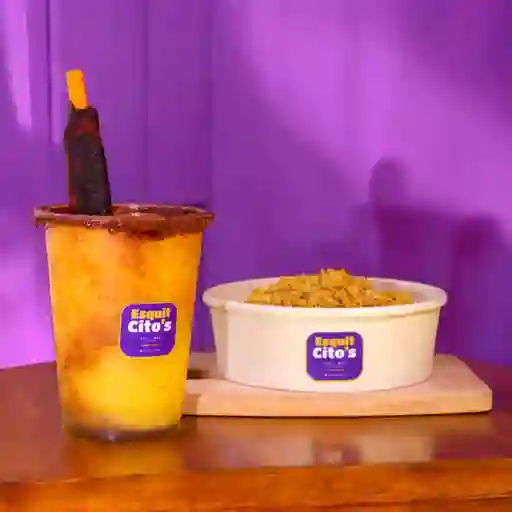 Combo Esquite Tinga de Pollo Chamoyada 16 Oz
