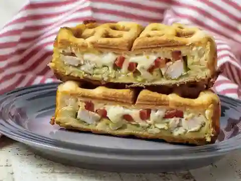 Waffle Pollo Tocinera