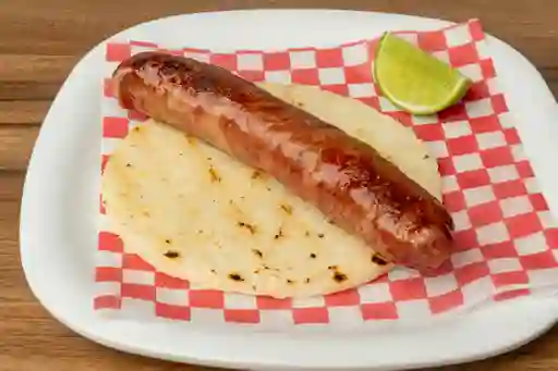 Chorizo con Arepa
