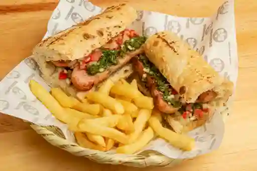 Choripán Doble + Papas