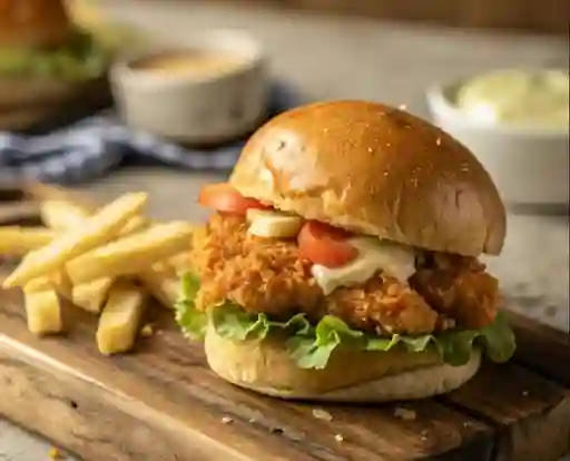 Hamburguesa Pollo Apanado