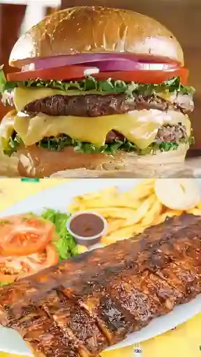 Combo Costilla Completa + Hamburguesa + 2 Gaseosas