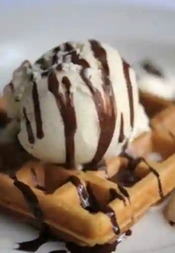 Waffle con Helado