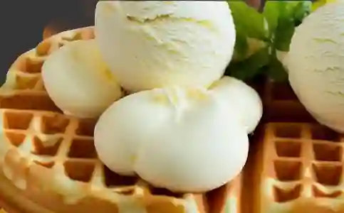 Waffle con Helado