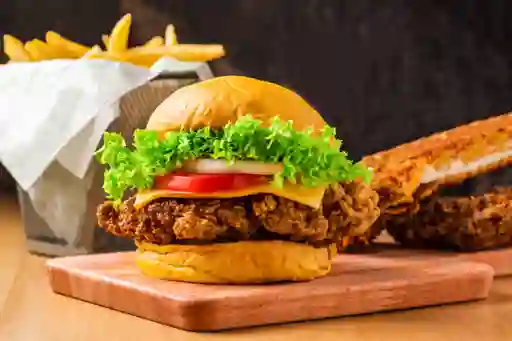 Hamburguesa Sencilla Pollo Apanado