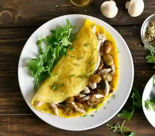 Omelette Pollo Con Champiñon