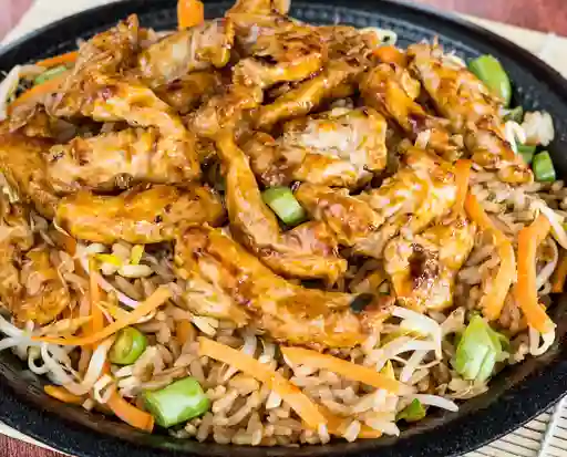 Pollo Teriyaki Sobre Base de Arroz