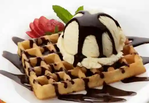 Waffle de Sencillo con Helado