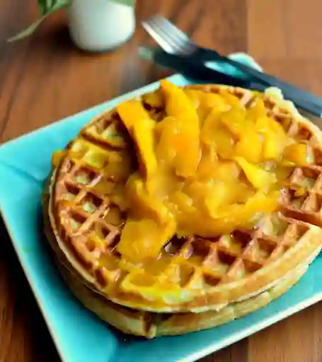 Waffle O Crepe de Frutos Amarillos