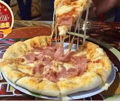Pizza Jamón Salami Borde Queso Para 2 Personas