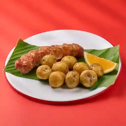 Chorizo con Papa Criolla