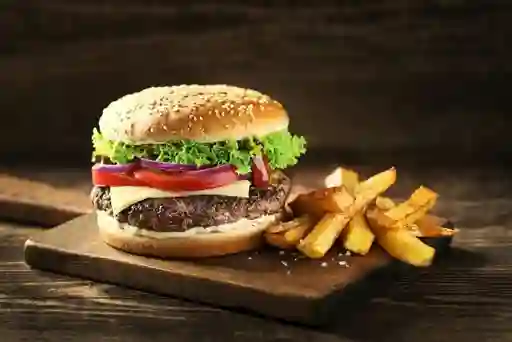 Hamburguesa con Papas a la Francesa