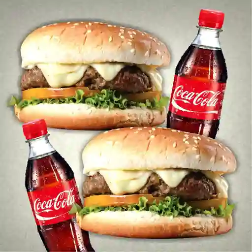 Promos 2 Hamburguesas +papas+ 2 Bebidas