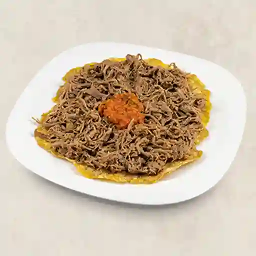 Patacón Carne y Hogao