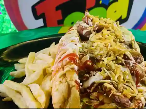 Zipote Perro Grande y Papas Frirtas