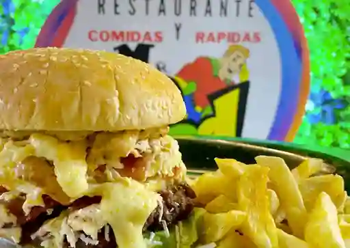 Hamburguesa 3 Carnes y Papá a la Francesa