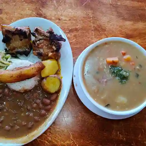 Ternera con Frijol y Sopa
