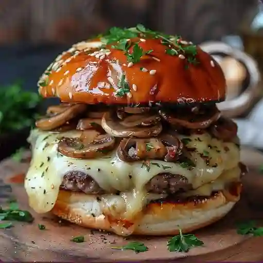 Hamburguesa de Pollo y Champiñón