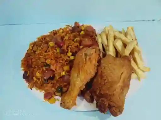 Arroz Paisa Con 1/4 De Pollo Broaster