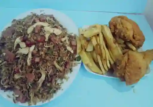 Arroz Chino Mediano Para 3 Personas Con Pollo